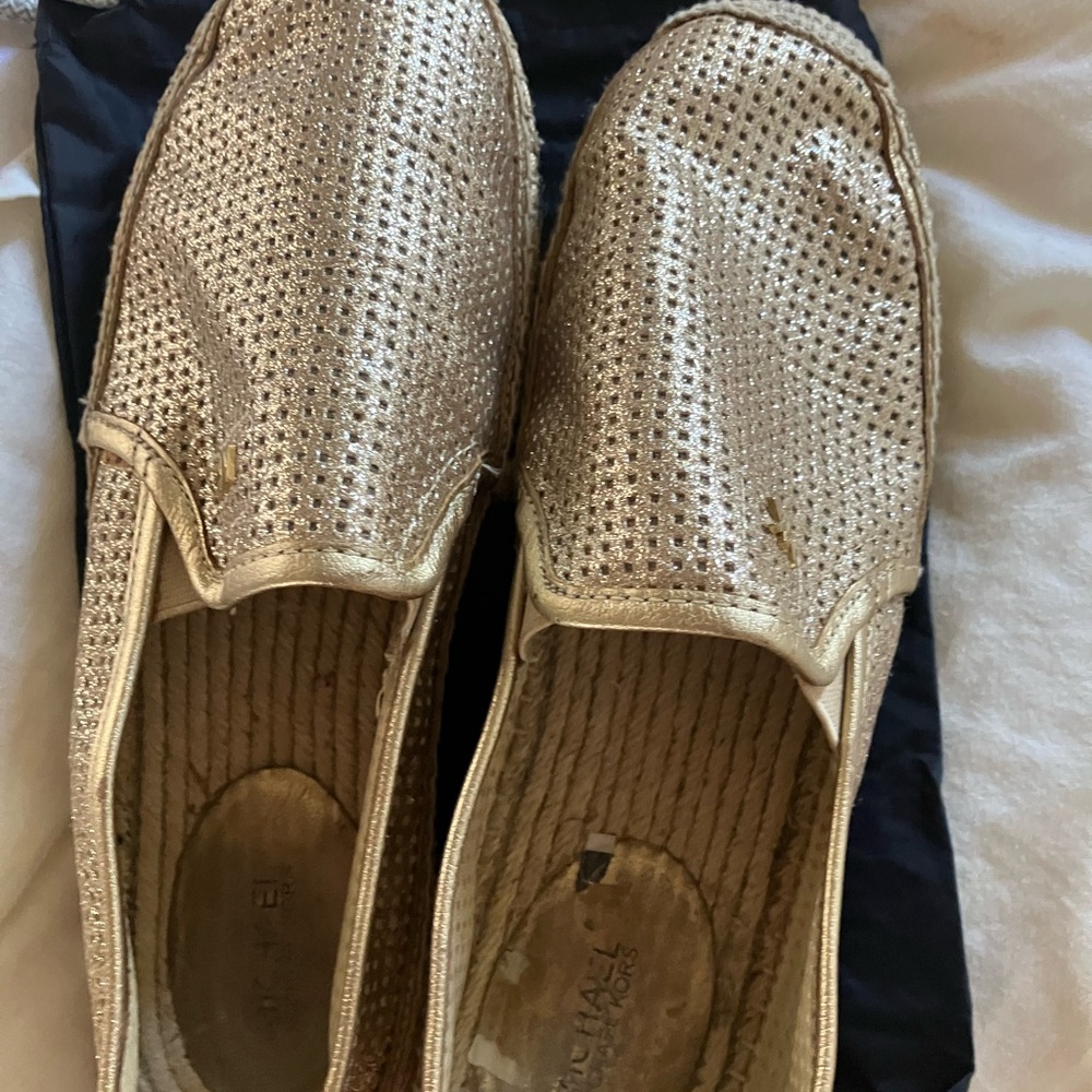 Michael Kors Gold Slip-On Shoes